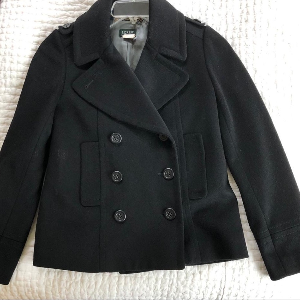 J. Crew Black Pea Coat